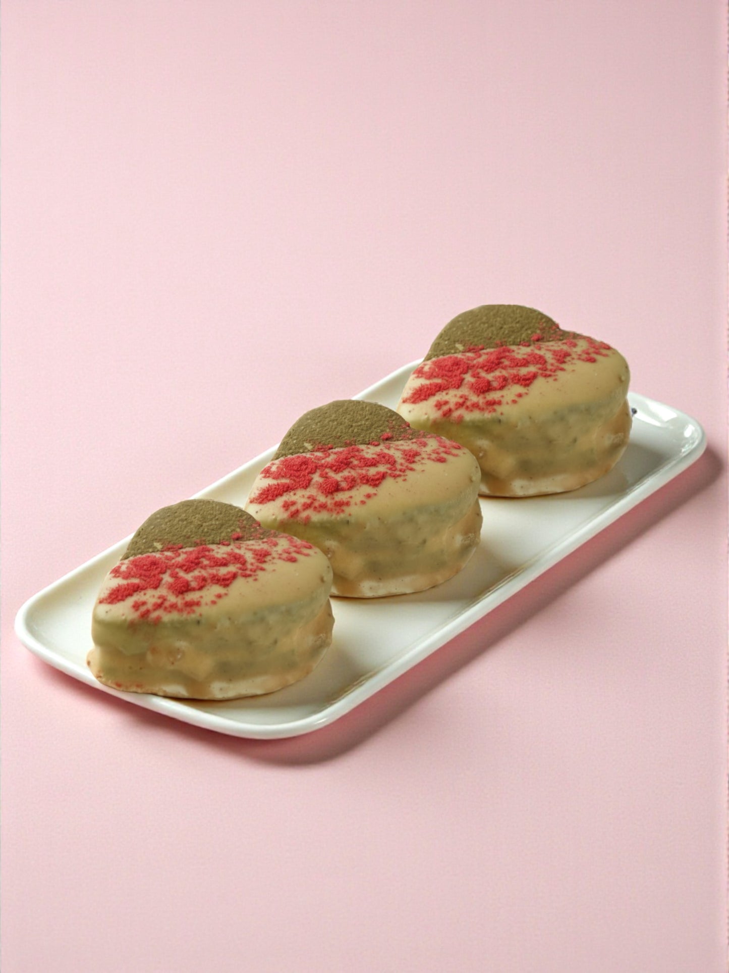 Alfajores saludable de matcha y frambuesa | Pack de tres